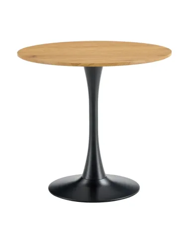 Masă de sufragerie REVENTON NEW, living, Ø80x74 cm, MDF înfoliat/metal | MobilaOK