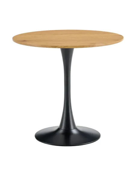 Masă de sufragerie REVENTON NEW, living, Ø80x74 cm, MDF înfoliat/metal | MobilaOK