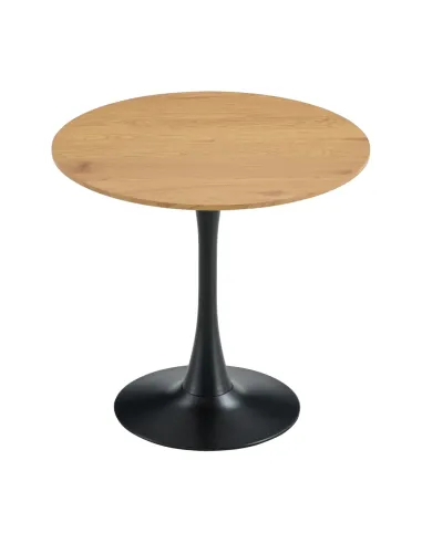 Masă de sufragerie REVENTON NEW, living, Ø80x74 cm, MDF înfoliat/metal | MobilaOK