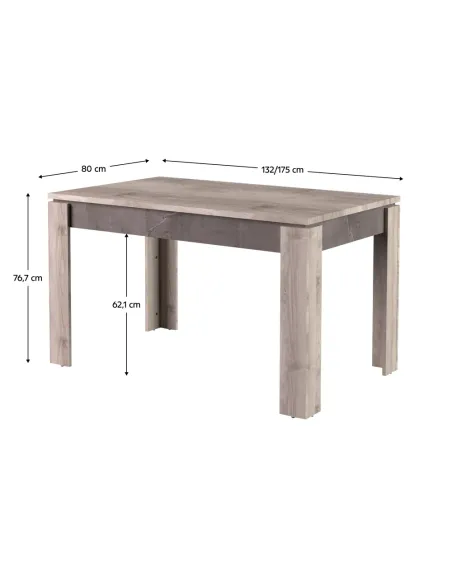 Masă Dining Extensibilă JESI, dining, 130-175x80 cm, PAL melaminat | MobilaOK