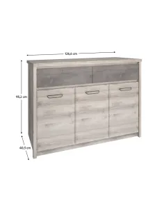 Comodă JESI NEW, dormitor/living, 126.6x95.2x40.3 cm, PAL melaminat | MobilaOK 2
