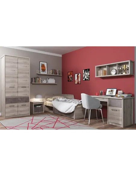 Masă PC JESI NEW, 120x75x60 cm, PAL melaminat castan Nairobi/onix | MobilaOK