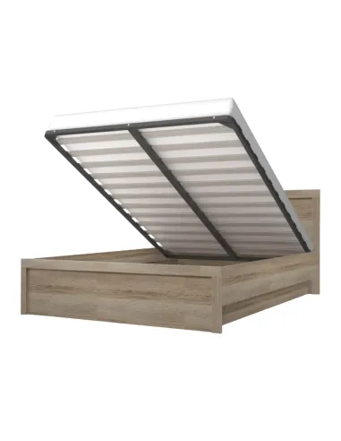 Pat JESI NEW, dormitor, 160x200, PAL melaminat stejar Sonoma | MobilaOK