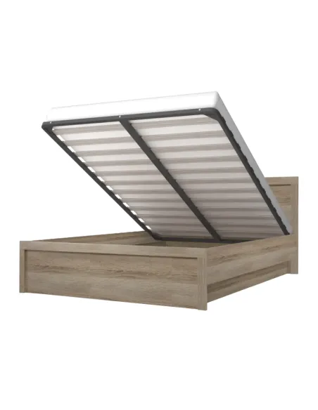 Pat JESI NEW, dormitor, 160x200, PAL melaminat stejar Sonoma | MobilaOK