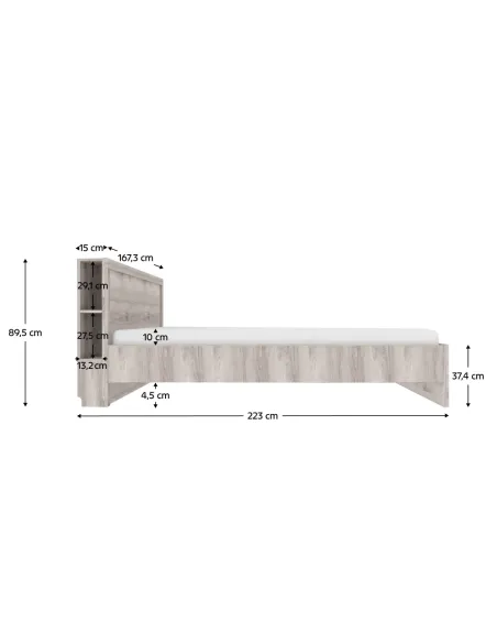 Pat JESI NEW dormitor 160x200 PAL melaminat | MobilaOK