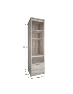 Etajeră deschisă 1D1S, castan Nairobi / onix, JESI NEW | MobilaOK 2