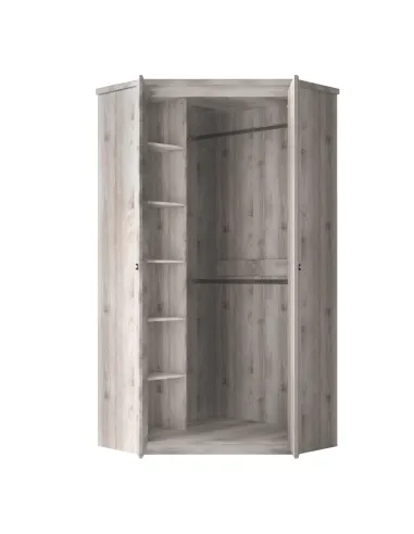 Dulap de colț JESI NEW, castan Nairobi, dormitor, 86.5x39.4x210 cm, PAL melaminat | MobilaOK