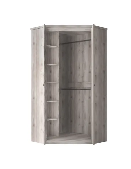Dulap de colț JESI NEW, castan Nairobi, dormitor, 86.5x39.4x210 cm, PAL melaminat | MobilaOK