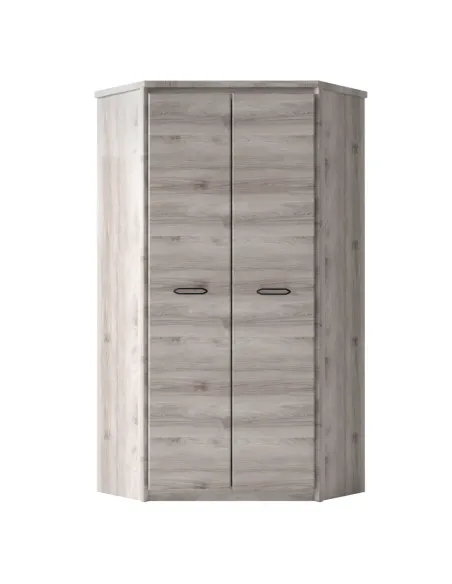 Dulap de colț JESI NEW, castan Nairobi, dormitor, 86.5x39.4x210 cm, PAL melaminat | MobilaOK