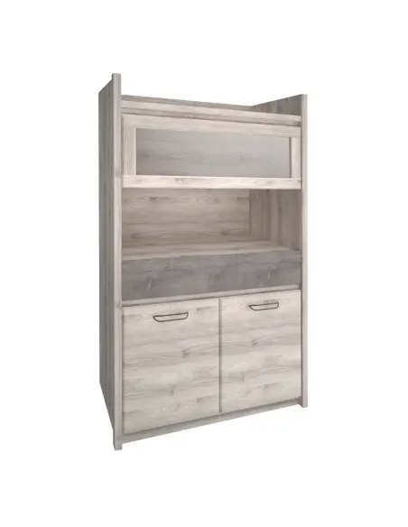 Vitrină JESI NEW, living/hol/birou, 96.4x39.4x174.5cm, PAL melaminat | MobilaOK
