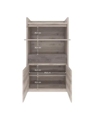 Vitrină JESI NEW, living/hol/birou, 96.4x39.4x174.5cm, PAL melaminat | MobilaOK