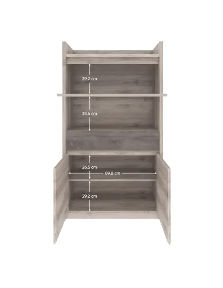 Vitrină JESI NEW, living/hol/birou, 96.4x39.4x174.5cm, PAL melaminat | MobilaOK