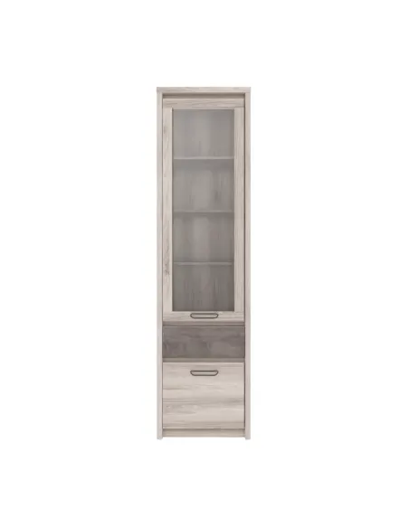 Vitrină JESI NEW, living/dormitor/hol, 56x40x210 cm, PAL melaminat | MobilaOK