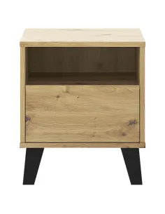 Noptieră BOGAN NEW 1S pentru dormitor, 40x38.8x45.6 cm, PAL melaminat stejar artisan | MobilaOK 2