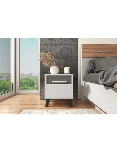 Noptieră BOGAN NEW 1S pentru dormitor, 40x38.8x45.6 cm, PAL melaminat | MobilaOK
