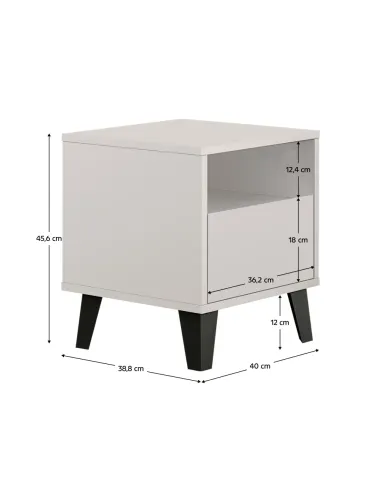 Noptieră BOGAN NEW 1S pentru dormitor, 40x38.8x45.6 cm, PAL melaminat | MobilaOK