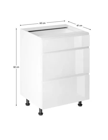 Dulap inferior, AURORA D60S3, bucatarie, 60x47x82 cm, PAL melaminat | MobilaOK