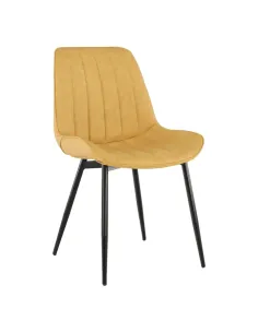Scaun, piele ecologică galben/negru, HAZAL | MobilaOK