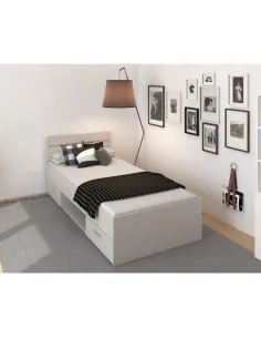 Pat MICHIGAN NEW dormitor 90x200 PAL laminat cașmir | MobilaOK 2