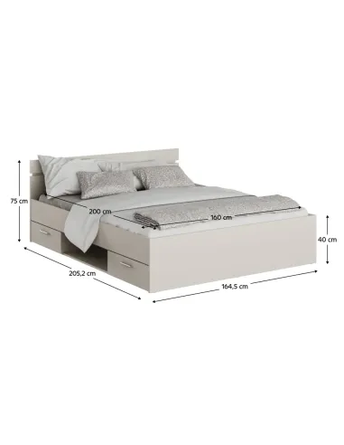 Pat MICHIGAN NEW dormitor 160x200 cm PAL melaminat | MobilaOK
