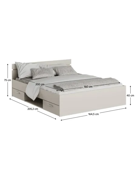 Pat MICHIGAN NEW dormitor 160x200 cm PAL melaminat | MobilaOK
