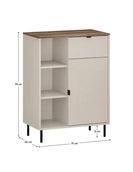 Raft, EYCO 1D1S, living/dormitor, 70x40x95 cm, PAL laminat | MobilaOK