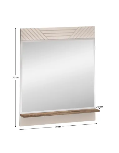 Oglindă EYCO cu poliță, living/hol, 70x10x70 cm, PAL melaminat | MobilaOK