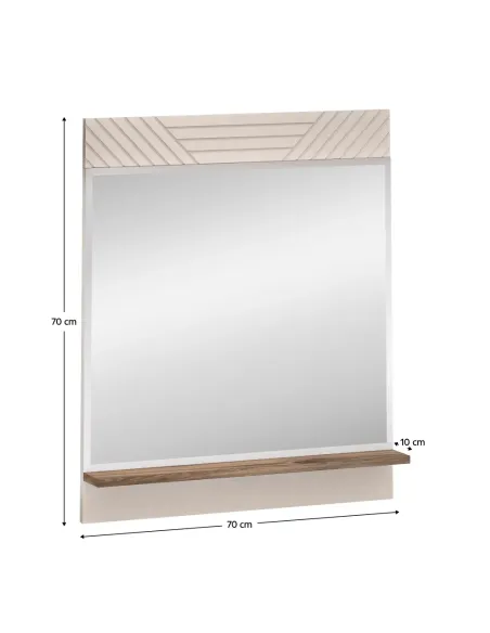 Oglindă EYCO cu poliță, living/hol, 70x10x70 cm, PAL melaminat | MobilaOK