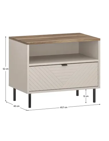 Noptieră EYCO 1S pentru dormitor, 63.7x40x52 cm, PAL laminat/MDF | MobilaOK