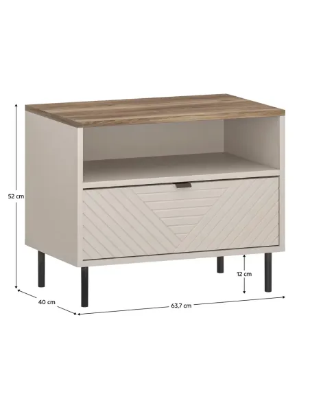 Noptieră EYCO 1S pentru dormitor, 63.7x40x52 cm, PAL laminat/MDF | MobilaOK