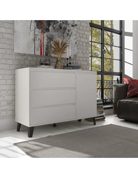 Comodă BOGAN NEW 1D3S, dormitor/hol, 110x38.8x78.4 cm, PAL melaminat | MobilaOK