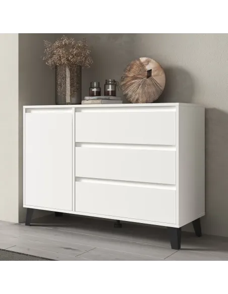 Comodă BOGAN NEW 1D3S pentru dormitor, 110x38.8x78.4 cm, PAL melaminat | MobilaOK