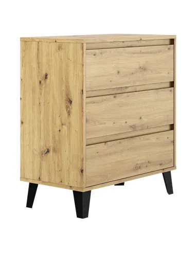 Comodă BOGAN NEW 3S70 pentru dormitor/hol, 70x38.8x78.4 cm, PAL laminat stejar artisan | MobilaOK