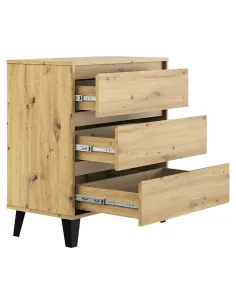Comodă BOGAN NEW 3S70 pentru dormitor/hol, 70x38.8x78.4 cm, PAL laminat stejar artisan | MobilaOK 2