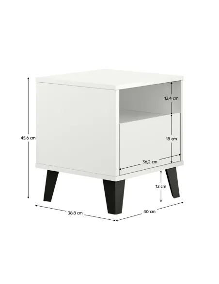 Noptieră BOGAN NEW 1S, dormitor, 40x38.8x45.6 cm, PAL melaminat | MobilaOK