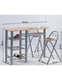 Bar de bucătărie BOXER, bucătărie, 120x40 cm, MDF și metal | MobilaOK 2