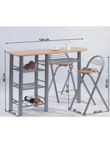 Bar de bucătărie BOXER, bucătărie, 120x40 cm, MDF și metal | MobilaOK