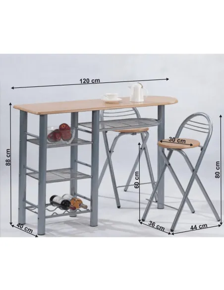 Bar de bucătărie BOXER, bucătărie, 120x40 cm, MDF și metal | MobilaOK