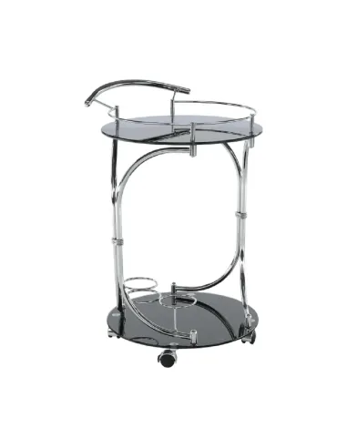 Măsuță de servire VESNA, living, 52x74x45 cm, sticlă/metal crom | MobilaOK