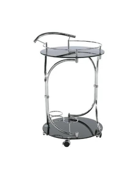 Măsuță de servire VESNA, living, 52x74x45 cm, sticlă/metal crom | MobilaOK