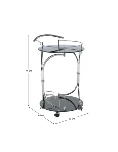 Măsuță de servire VESNA, living, 52x74x45 cm, sticlă/metal crom | MobilaOK 2