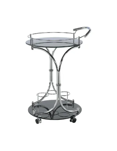 Măsuță de servire VESNA, living, 52x74x45 cm, sticlă/metal crom | MobilaOK