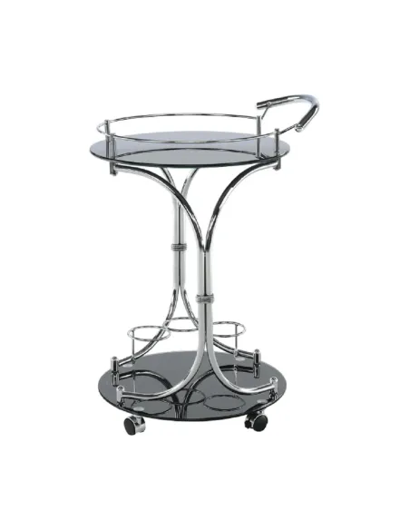 Măsuță de servire VESNA, living, 52x74x45 cm, sticlă/metal crom | MobilaOK