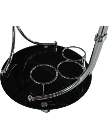 Măsuță de servire VESNA, living, 52x74x45 cm, sticlă/metal crom | MobilaOK