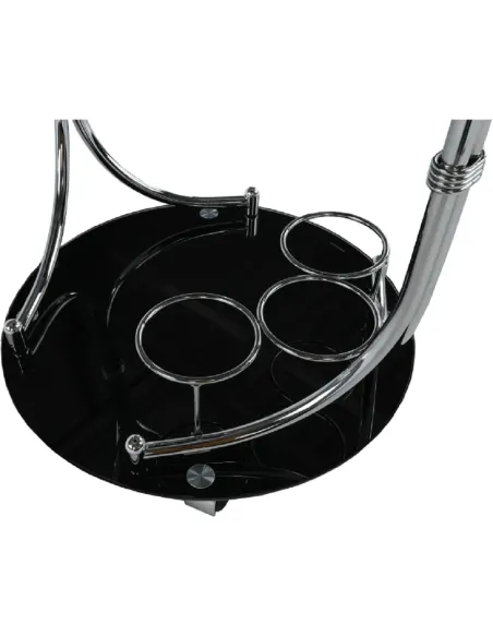 Măsuță de servire VESNA, living, 52x74x45 cm, sticlă/metal crom | MobilaOK