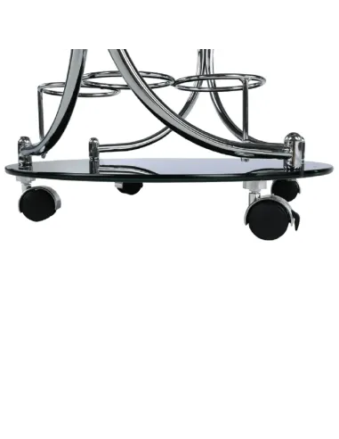 Măsuță de servire VESNA, living, 52x74x45 cm, sticlă/metal crom | MobilaOK