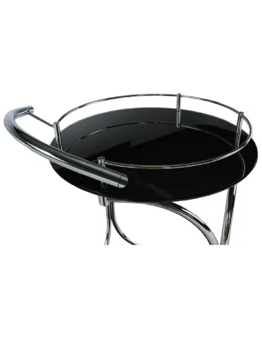 Măsuță de servire VESNA, living, 52x74x45 cm, sticlă/metal crom | MobilaOK
