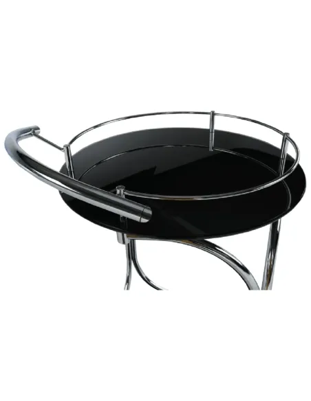 Măsuță de servire VESNA, living, 52x74x45 cm, sticlă/metal crom | MobilaOK