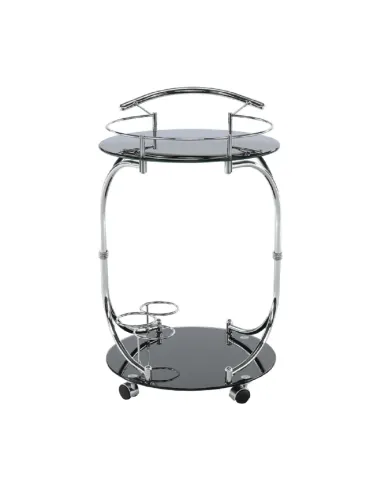 Măsuță de servire VESNA, living, 52x74x45 cm, sticlă/metal crom | MobilaOK