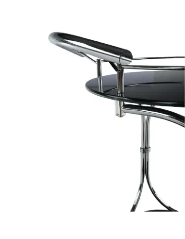 Măsuță de servire VESNA, living, 52x74x45 cm, sticlă/metal crom | MobilaOK
